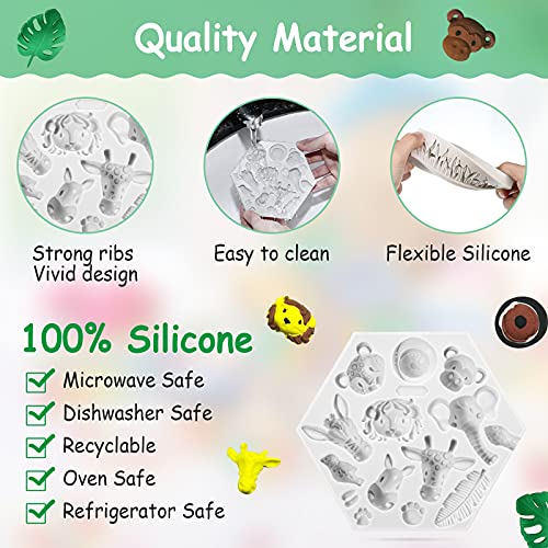 12 Pieces Jungle Safari Animal Cake Fondant Mold Grass Shape Silicone Mold Leaf Silicone Baking Molds Tropical Leaf Cookie Cutter Jungle Animals Cookie Cutters For Jungle Animals Birthday Baby Shower #TOP5