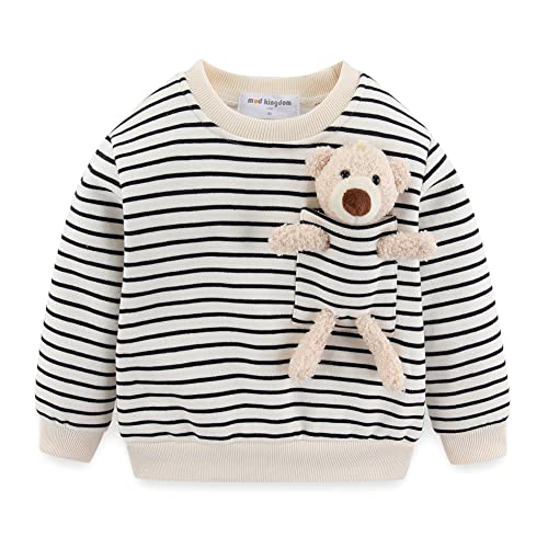 Mud Kingdom Little Boys Girls Jogger Sets Fleece Lined Funny Cartoon Bear2