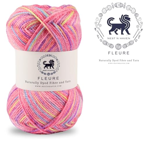 Image of Nestnhaven Acrowools Fleure Hand Knitting and Crochet Yarn. Pack of 1 Ball - 100gms. Shade no - NNHF (Multicolor16) | (500 Gm)