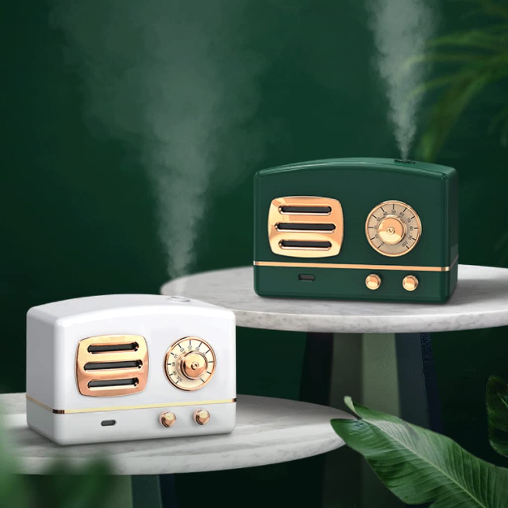 Amélioré Diffuseur d'huiles essentielles de Radio rétro, humidificateur à ultrasons 200 ML, Petit Portable, Aide au Sommeil aromathérapie, veilleuse à 7 Couleurs LED Relaxer