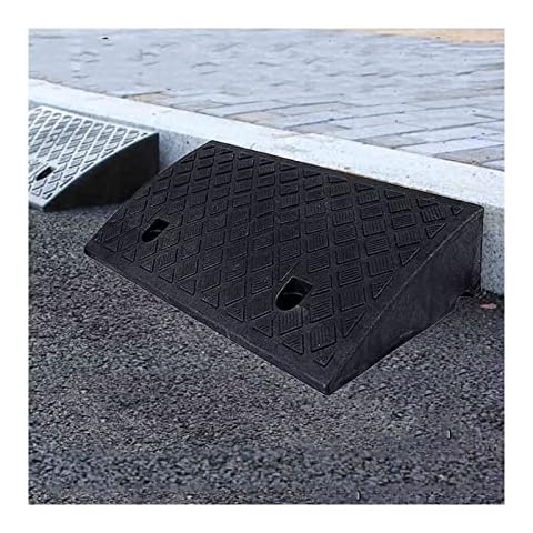 LXSEHN Kerb Ramp for Steps, 1/2pcs Threshold Ramps, Black Plastic Curb Lightweigh Mobility Scooter Black for Wheelchairs, Cars Vehicles Caravan Wheels Bike Motorcycle Disabled Chair, 7cm Height Cover