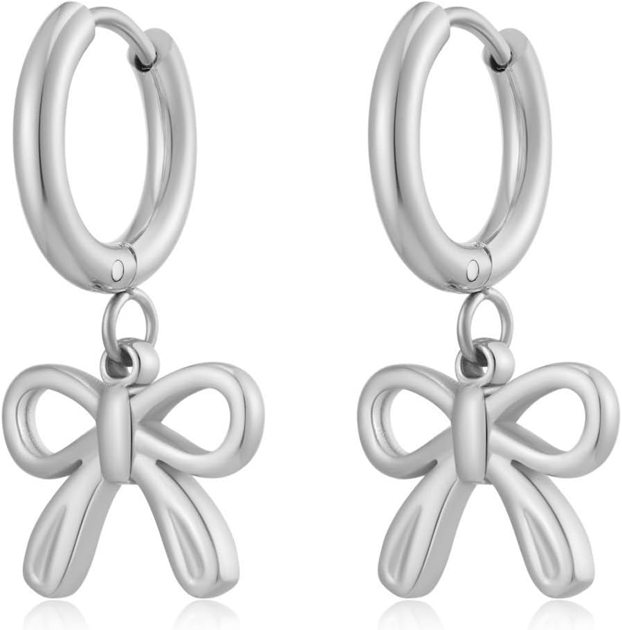 Bow Earrings for Women Gold Bowknot Hoop Earrings Wedding Prom Jewelry Christmas Gifts Trendy Stuff