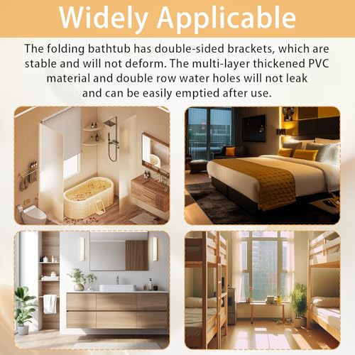 Faltbare Badewanne Erwachsene, 2in1 Eisbad und Warmwasser 150x55x50cm Dicke Freistehende Tragbare Badewanne für Ddusche mit Deckel, Mini Pool für Heim-SPA, Eisbad, SchweißDampf