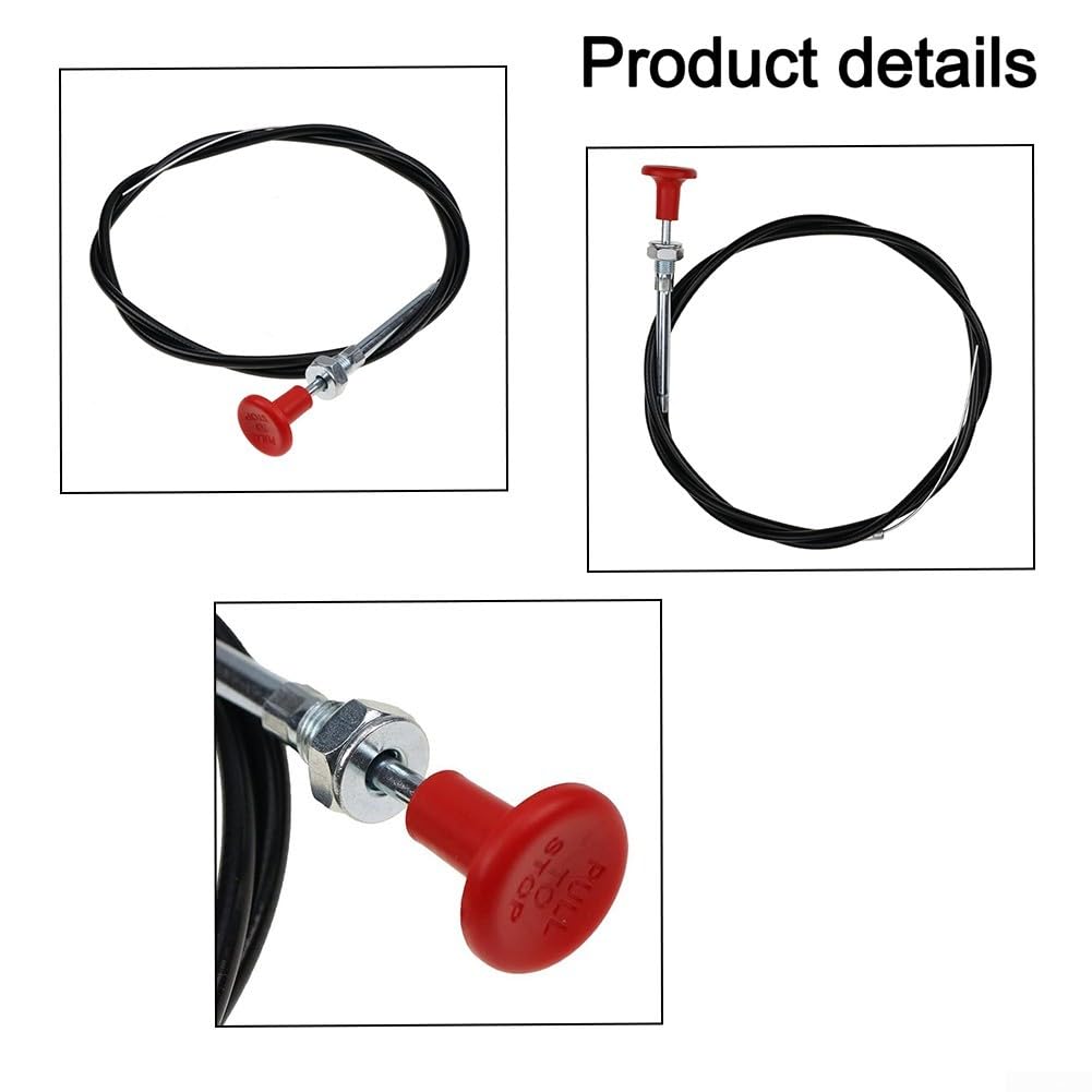 Cable de parada de combustible E5NN9C331EA compatible con modelos de tractor 2000 2600 3000 y más construcción de metal, control de combustible fiable del motor, fácil instalación reemplaza