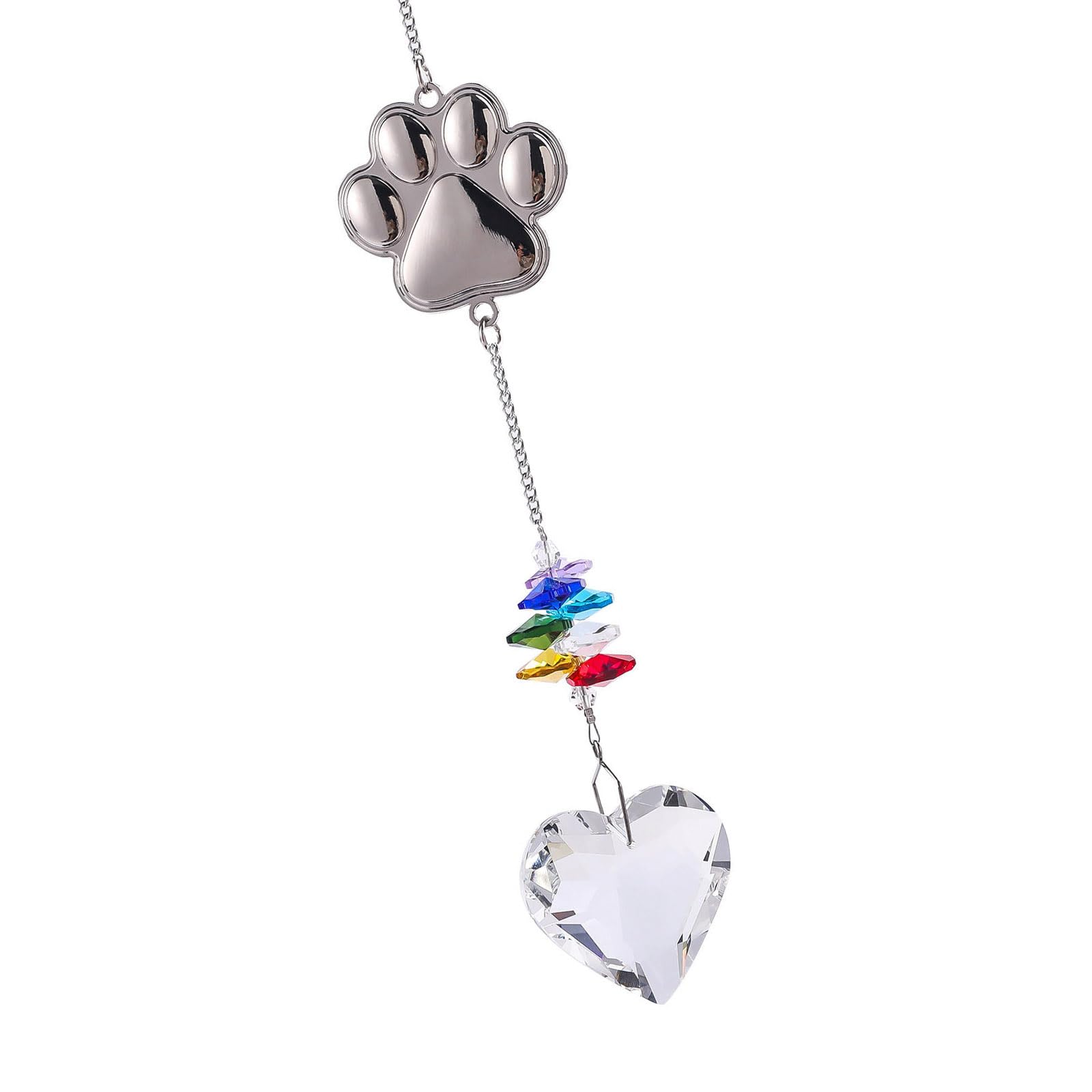 Woedpez Pet Remembrances Memorial Keepsakes Suncatchers Alloys Crystal Cats Dog Paws Pendant Indoor Wall Window Hanging Decors Crystal Pendant Memorial Suncatchers