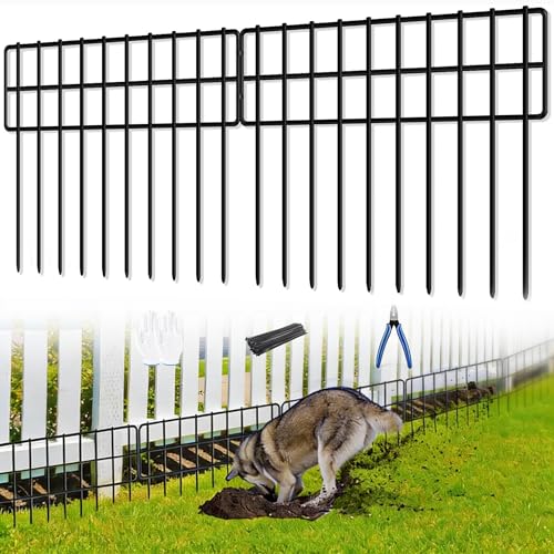42.5ft(L) x 13in(H) Animal Barrier Fence 30 Panels No Dig Fence Garden Fence Barrier for Bottom Rabbit Fence for Garden Dog Fences Barrier Rustproof Metal Fences Border for Outdoor