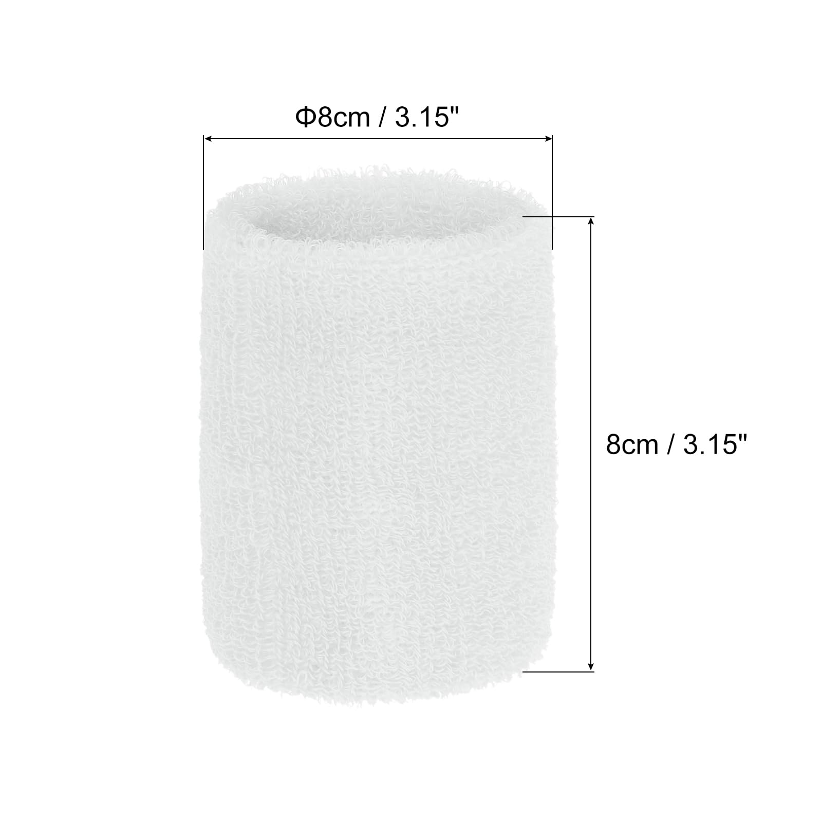 PATIKIL Wrist Sweatbands, 8Pack Sports Wristbands Sweatbands Wrist for Tennis Badminton Basketball Football White - Image 2