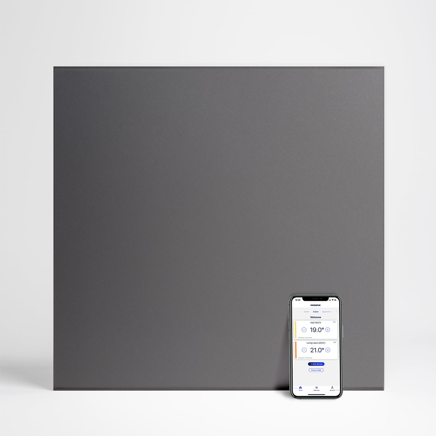 Adax Neo Compact - Convettore da parete intelligente WiFi - 500W | Controllo smartphone | Stufetta elettrica basso consumo bagno | Scaldino Elettrico | Altezza 420 mm | Grigio KWT | IP24C