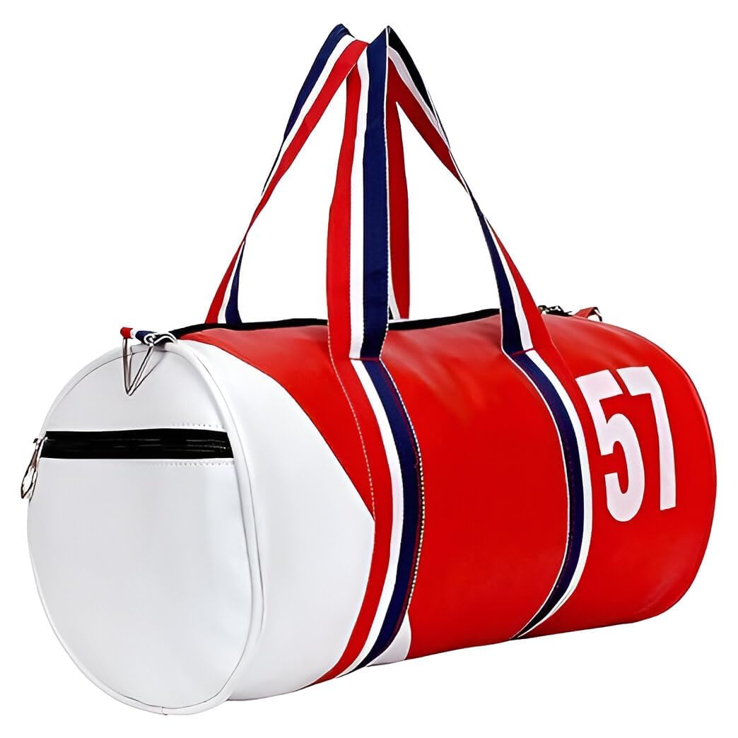agoy buddy Sports Duffel Bag, Red White and Navy Striped, Multi-Purpose Gym Swimming Yoga Training Bag, 43x23 cm-picture-10