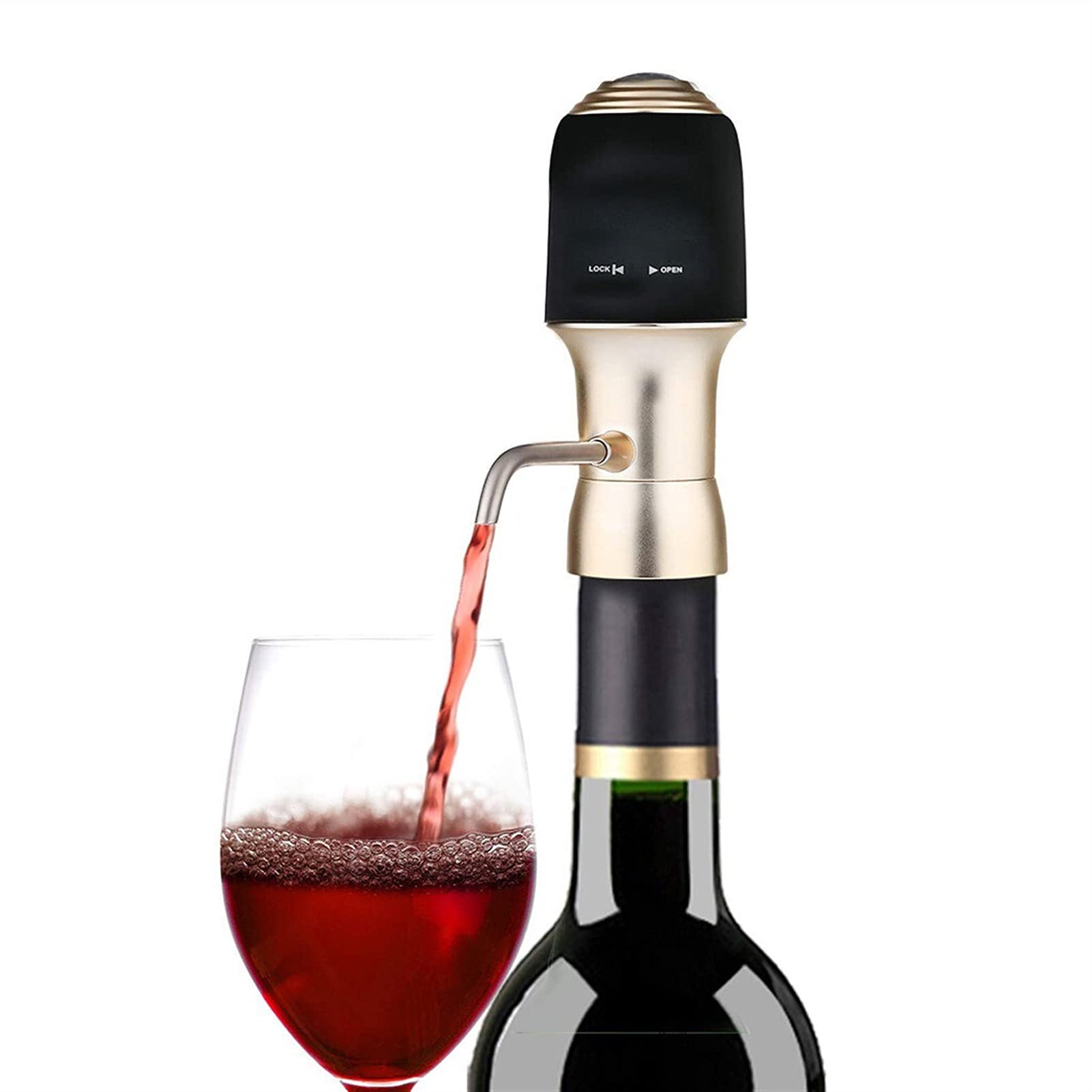 Verificadores de licores Wine Pourer Intelligent Decanter Wine Aeroator Wine Regals One-Touch Portátil Presión Aire Aireador Aireador Cocina Herramienta Restaurantes, Buques de Vino.