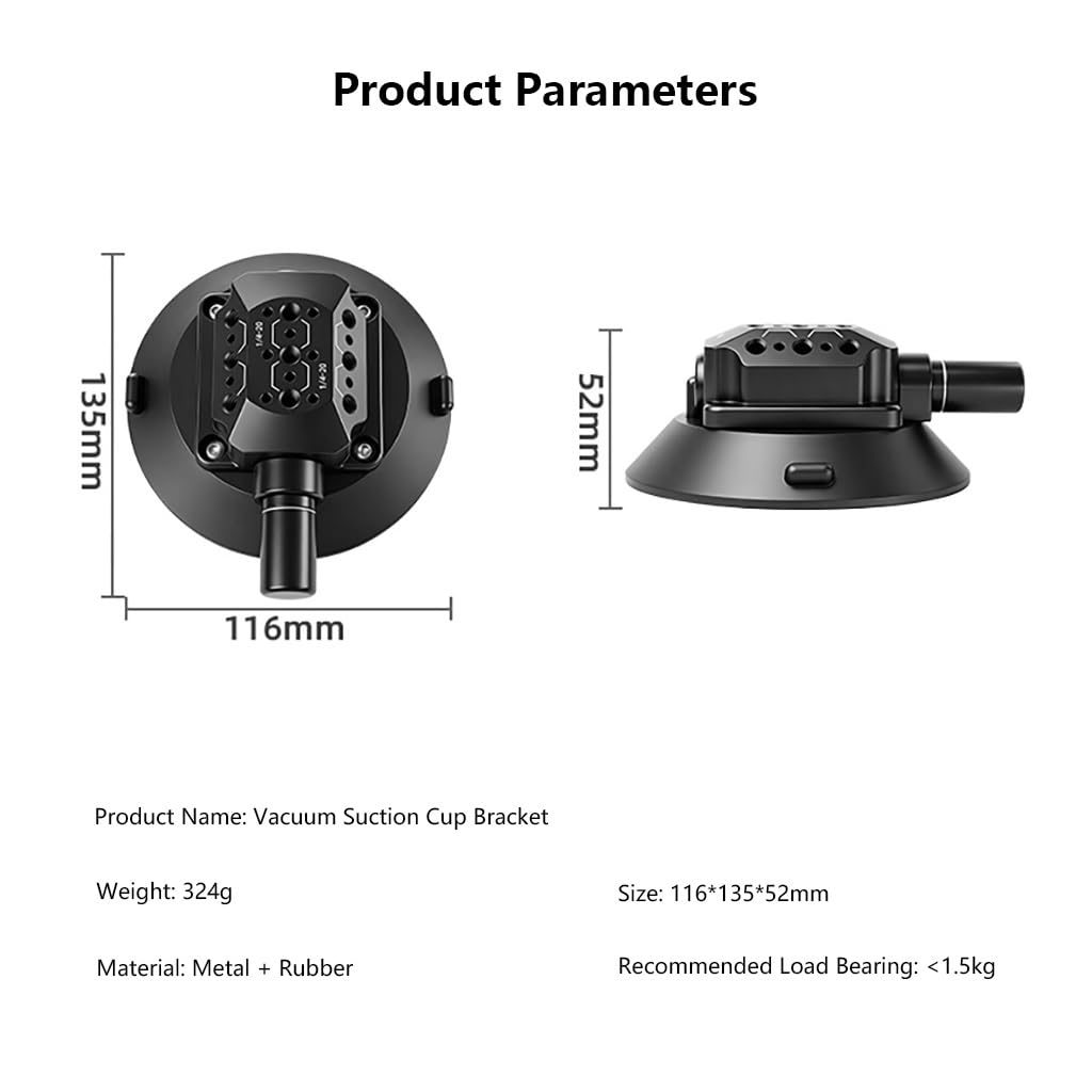 Supporto a ventosa per auto, per smartphone, mini fotocamera reflex, action camera (4,5 pollici)