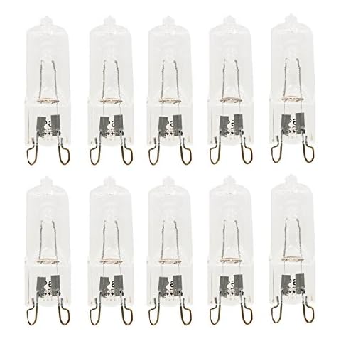 LEDIARY 10 Pack Clear Dimmable G9 Halogen Light Bulb 220V-240V 40W Halogen G9 Capsule Lamp 2700K Warm White Cover
