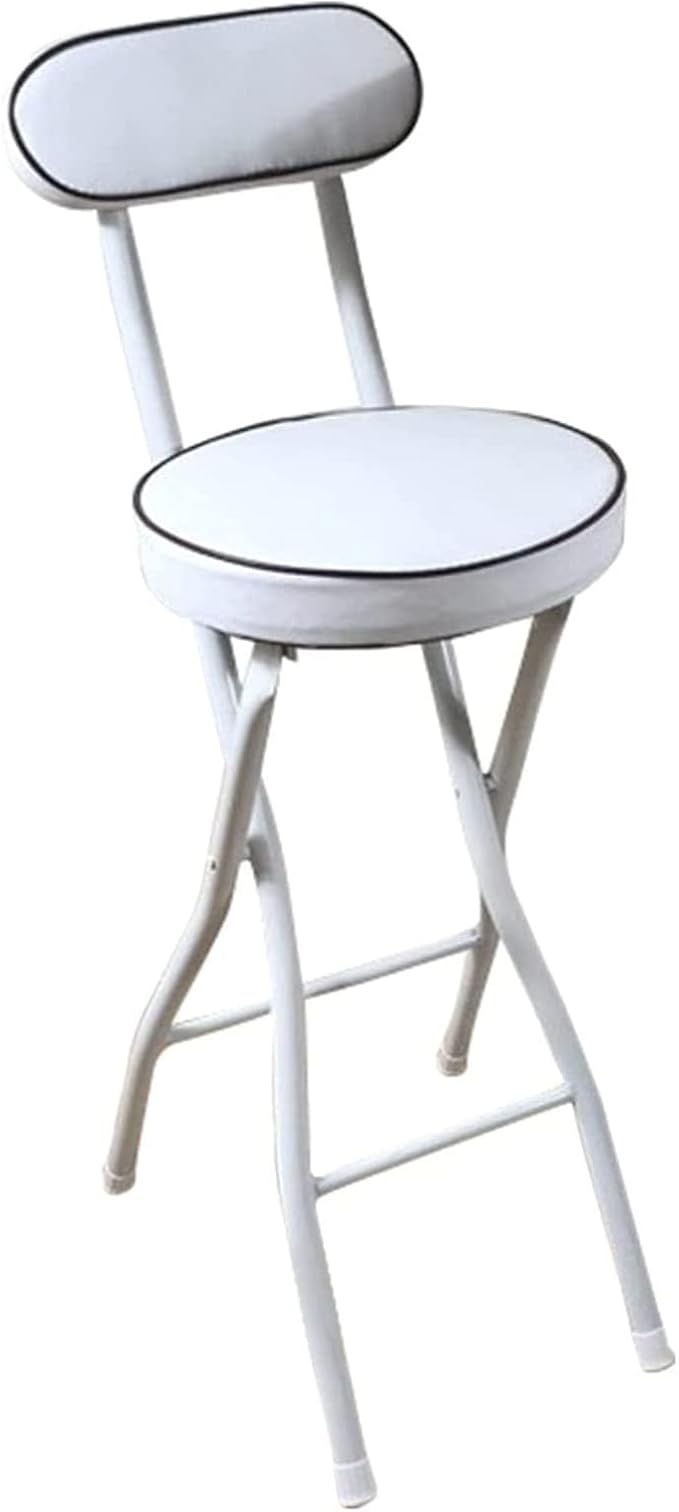XqmarT Folding Bar Stool with Backrest and Footrest Round Compact