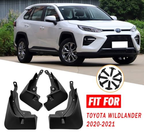 Image of Mud Flaps Mud Guards Fit for Toyota Wildlander 2020-2021, Front & Rear Mud Splash Guards Accessories - 4 Pc, Black
