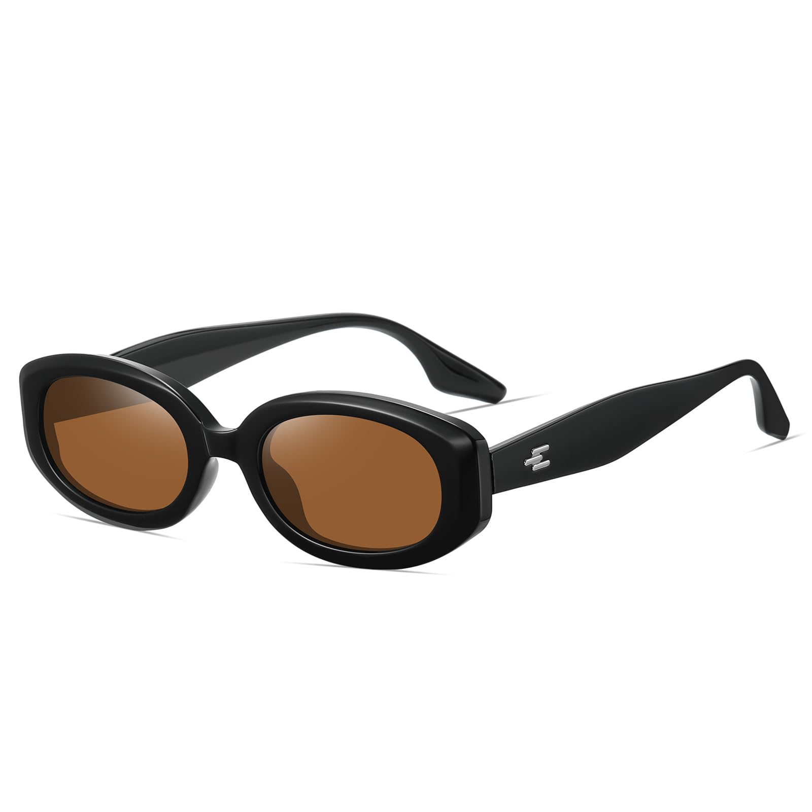 Fozono Trendy Skinny Oval Sunglasses for Women Men Retro 90s Fashion Narrow Square Rectangle Sunglasses Vintage UV400