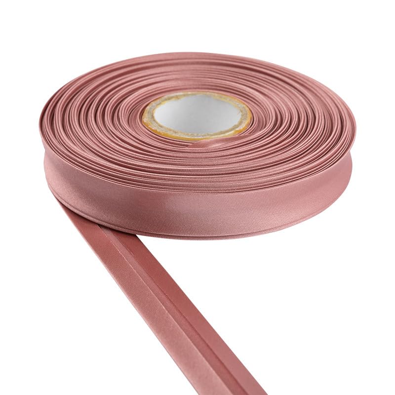 Satin Bias Binding Tape for Bunting Craft Art Piping Hemming Binding Seams Finishing Raw Edges DIY Garment and Trimming Sewing Quilting Apparel Decoration (Dark Pink,5m)