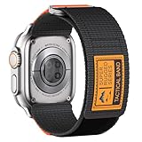 超頑丈なシリーズ - Apple Watch Ultra 2用ナイロンウォッチバンド 49mm 45mm 44mm 42mm メンズ、肌に優しい織地の調節可能なストラップ Apple Watch Ultraバンド 9/8/7/6/5/4/3/SE/Ultra2用, 42/44/45/49 mm - S/M - Fits 5.5"-7" wrists, Apple Watch Ultra