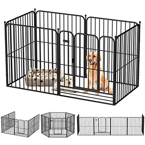 Dog Playpen For Large Dogs Indoor 31" Extra Tall - Foldable 6 Panels Pet Play Pen With Gate Door - Portable Heavy Duty Exercise Fence For Puppy Doggies Crate Cage Kennel #TOP6