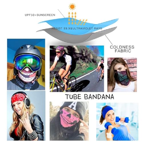 Image of Skull Face Mask Bandanas, Neck Gaiter, Headwear, Magic Scarf, Headband for dust Sun Wind