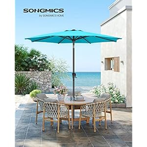 Songmicspatioumbrella75ftoutdoortableumbrelladeckumbrellawith8ribsupf5030dualtiltsystembasenotincludedforpatiogardenpoollakeblueugpu075q01 Urban Country Home Decor Songmics patio umbrella 75 ft outdoor table umbrella deck umbrella with 8 ribs upf 50 30 dual tilt system base not included for patio garden pool lake blue ugpu075q01 urban country home decor