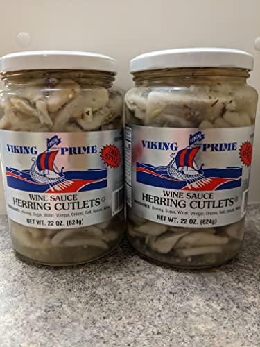 Viking Prime Wine Sauce Herring Cutlets, Deli Style, 22 oz,