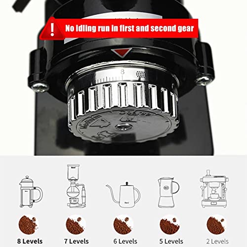 Boyuan Molinillo de café eléctrico Profesional, Molinillo de café de Rebabas, Molinillo de café en Grano con Capacidad de tolva de Grano de café de 300 g, 8 ajustes de molienda precisos para Goteo - Imagen 3