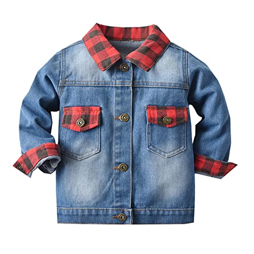 Toddler Baby Boy Girls Denim Jacket Button Down Basic Ripped Jeans Coat Kid Cowboy Outwear Casual Baby Fall Outfit