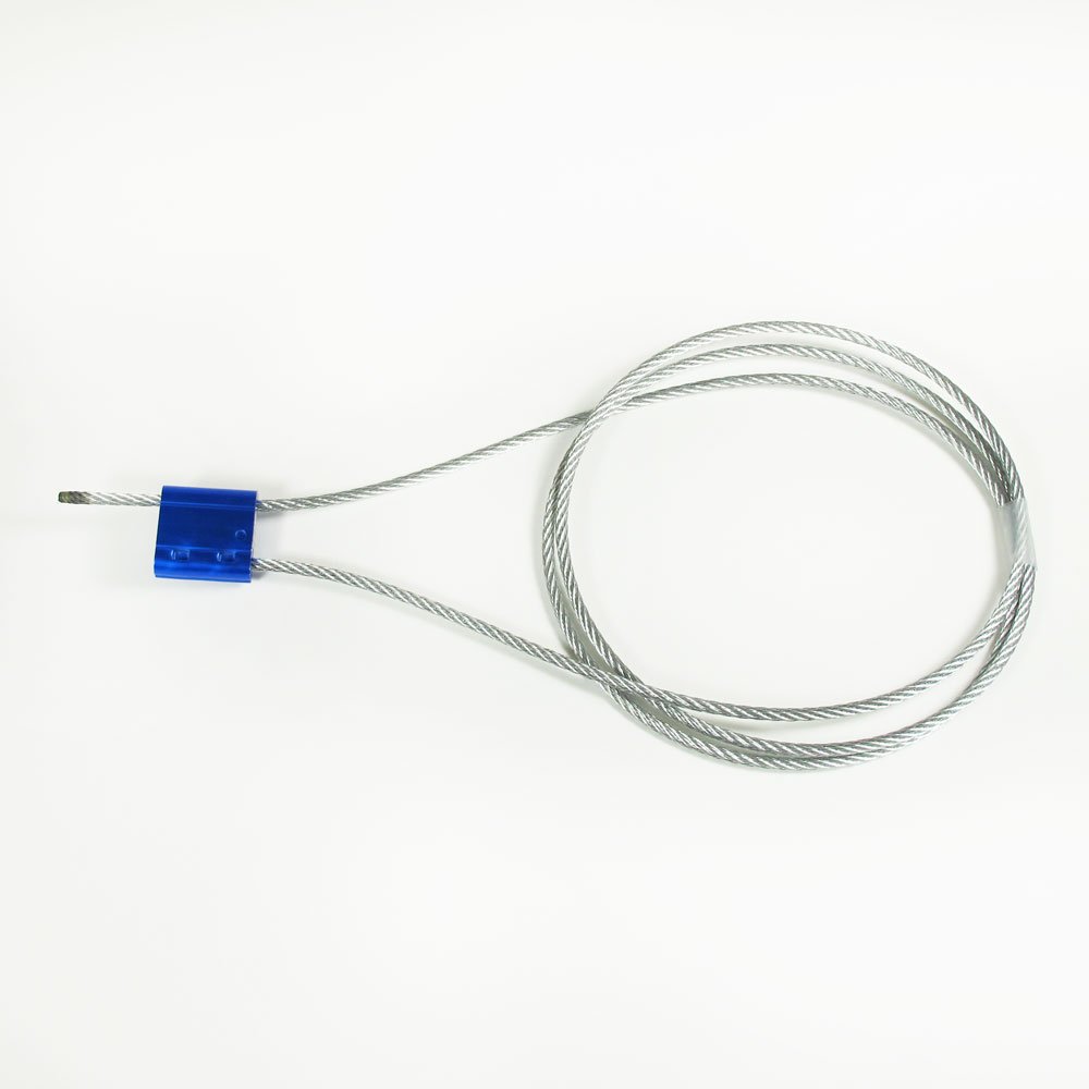 Cable Seals, Blue, 3.5mm Diameter Cable, 36 in Length, Serial Numbered with Barcode, Bag of 10