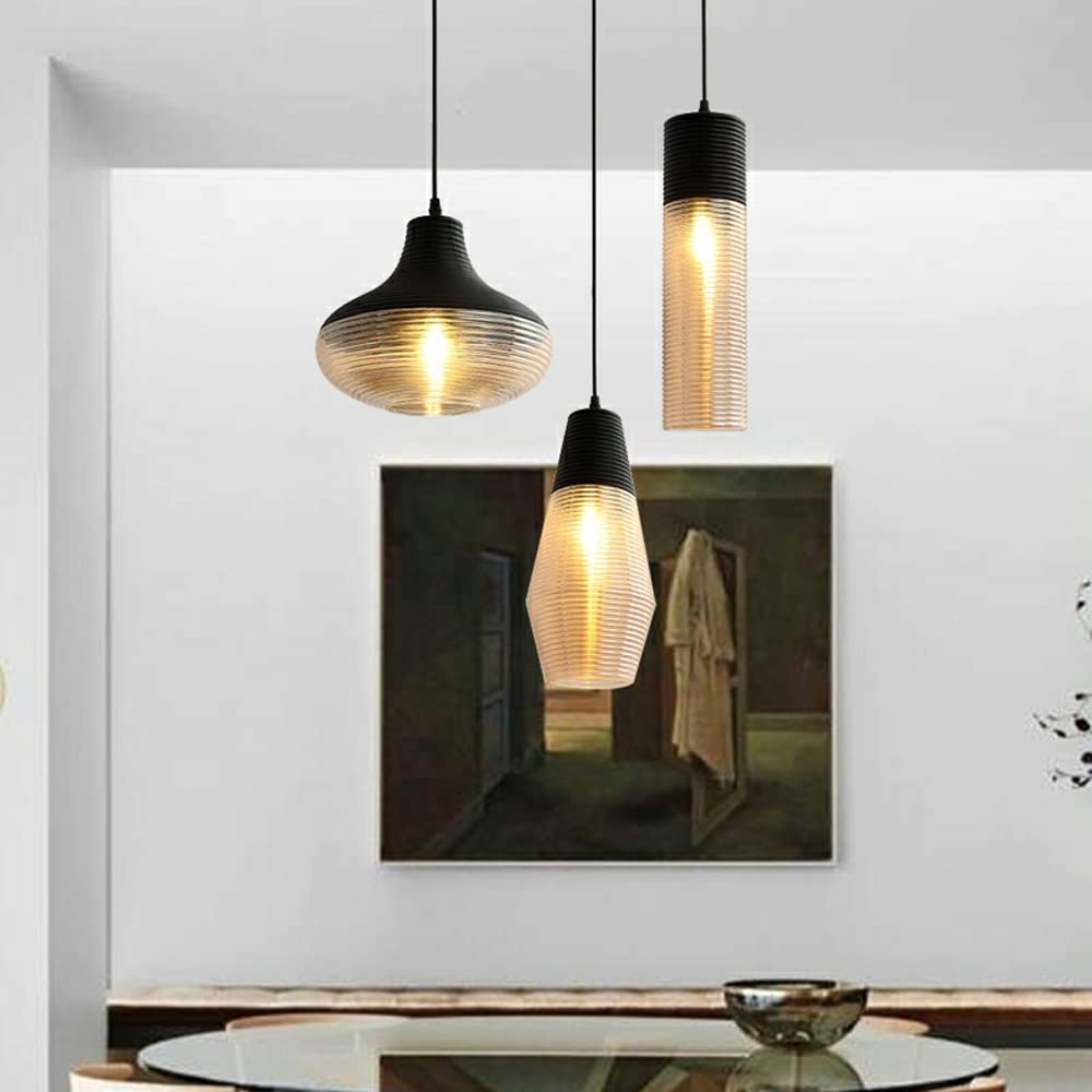Retro proste lampy wiszące LED, przemysłowe wyposażenie oświetlenia lampy wiszącej, szklany żyrandol na głowę, do sypialni bar do jadalni kuchnia