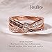 Jeulia Crossover Sterling Silver Women's Band Fashion Anniversary Promise Engagement Ring for Women With Gift Jewelry Box (Chocolate & White, 8.5)