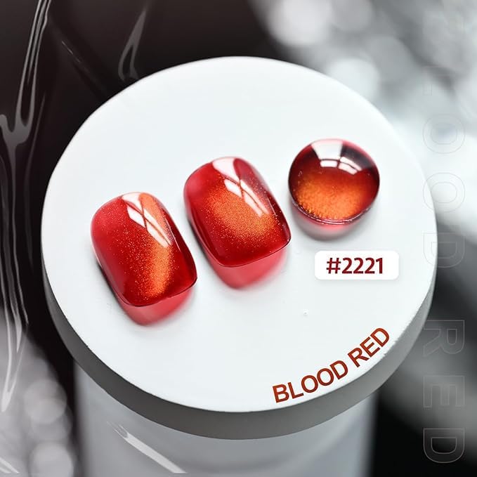 Image of BOLT BEE 9ML Red Cat Eye Magnetic Nail Polish Gel | Red UV Soak-Off Gel for Salon & DIY Manicure | Holographic Shimmer Long-Lasting, Magnetic Effect Nail Art-9ml