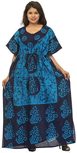 Image of Cotton Kaftan Dress Maxi Long Tunic Batik One Size