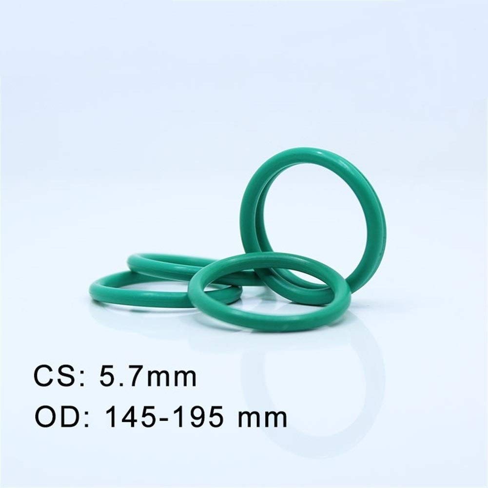 O-Ringe CS5.7mm 20PCS FKM Rubber O Ring OD 145/150/155/160/165/170/175/180 / 195x5.7mm ORing Fluorine Gasket Oil Seal Grün ORing JIYAMI'EN EL (Size : OD145x5.7mm)