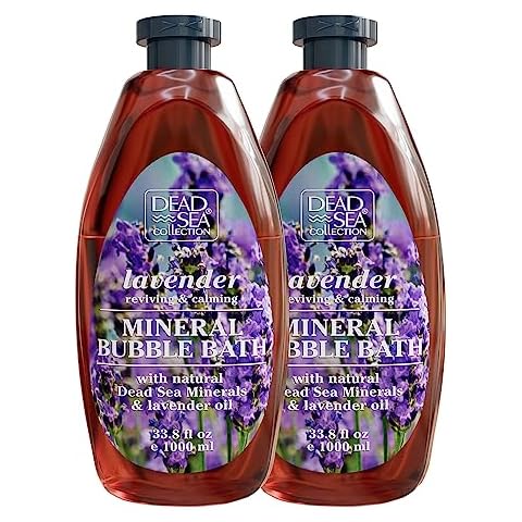 Dead Sea Collection Bubble Bath with Lavender for Women and Men - Lavender Oil and Pure Dead Sea Minerals - Nourishing and Moisturizing Skin - Pack of 2 (67.6 fl.oz) Cover