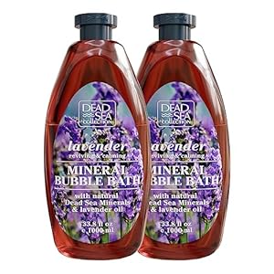 Dead Sea Collection Bubble Bath with Lavender for Women and Men – Lavender Oil and Pure Dead Sea Minerals – Nourishing and Moisturizing Skin – Pack of 2 (67.6 fl.oz)