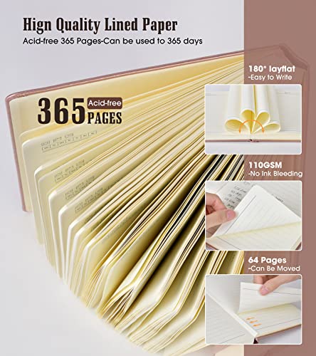 Image of Lined Journal Notebook, 365 Pages B5 Large Journals for Writing Ruled Notebook, Pink Hardcover Leather Journals for Women Men, Daily Notebook for Work, Note Taking, 100Gsm Thick Paper( 7.6'' X 10''
