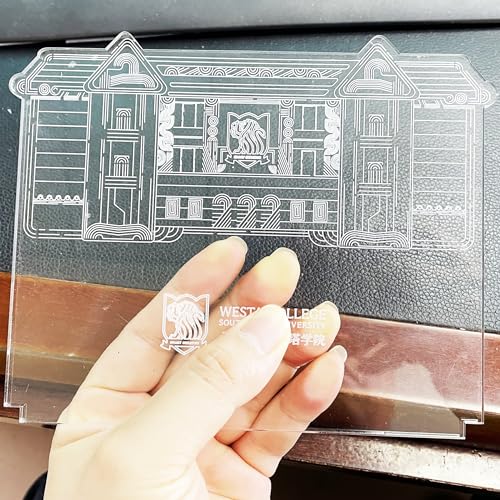 Image of (Pack of 12) Acrylic Sheet Clear Cast for LED Light Base | Square Blanks DIY Laser Cutting Engraving Painting Drawing Protective Film 5.9 inch x 5.1 inch x4 mm