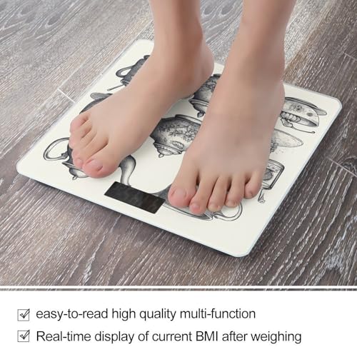 Báscula digital de baño con vidrio templado y pantalla LCD miniatura 5