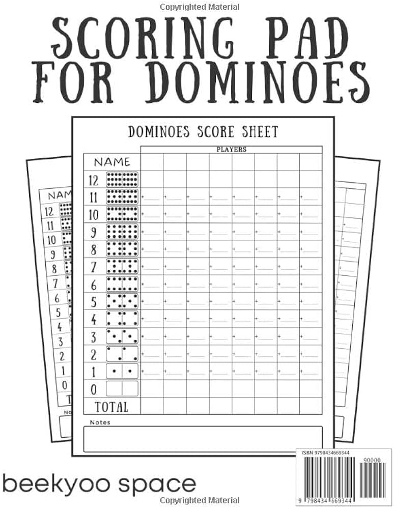 Dominoes Score Sheets: Domino Score Pad - Dominos Score Book - Dominos Score Keeper | Size 8.5 dominoes-score-sheets-domino-score-pad-dominos-score-book-dominos-score-keeper-size-8-5-x11-130-score-pages-space-beekyoo-9798434669344-amazon-com-books