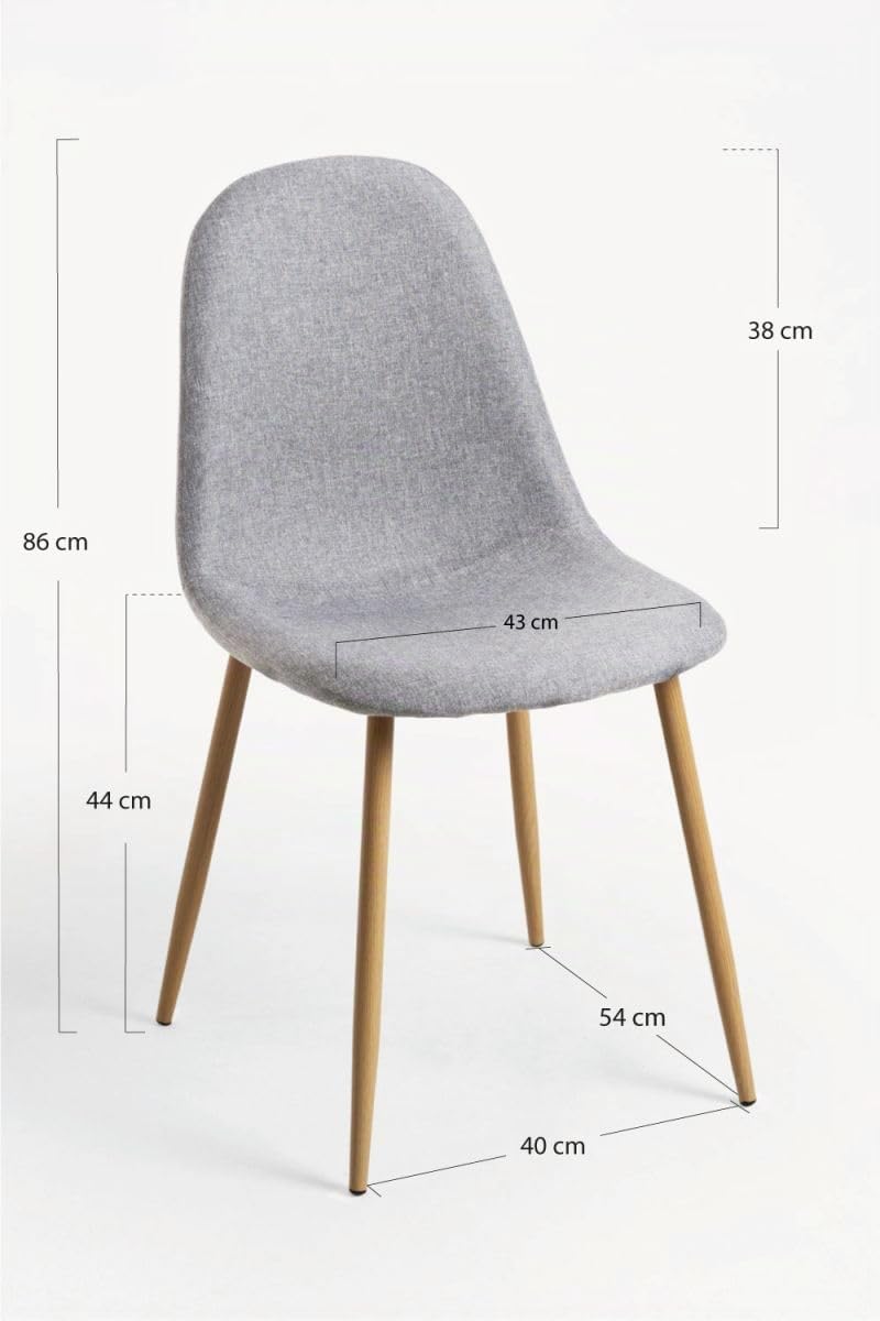 Regalos Miguel - Sillas Comedor - Silla Teok Tela - Gris Claro