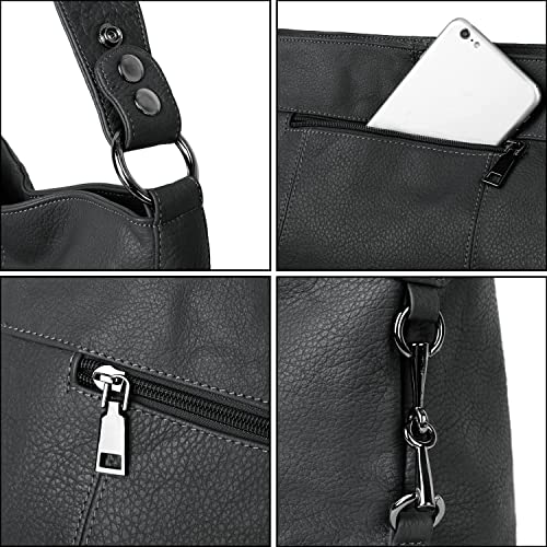 Image of YALUXE Women's Real Leather Shoulder Bags Hobo Handbag Purse Crossbody Bag