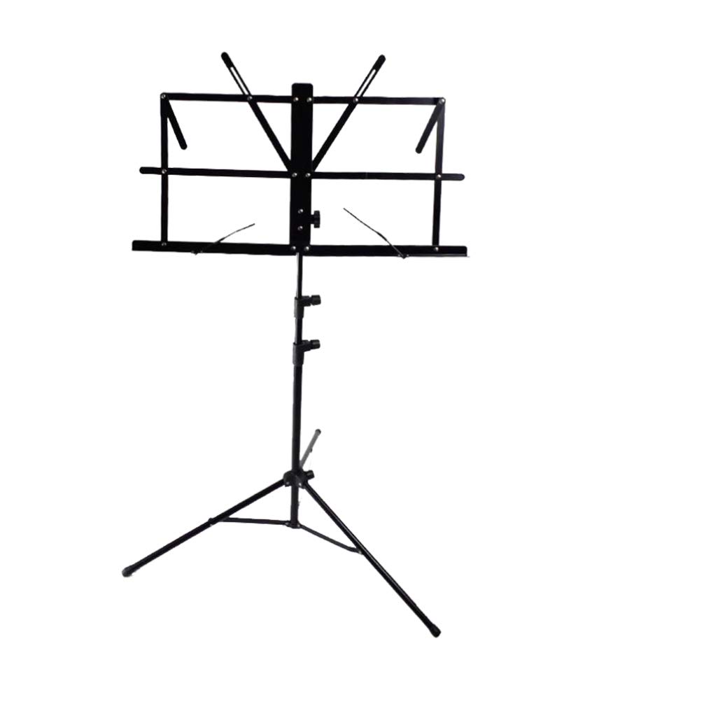 SUPVOXSheet Music Stand Holder Adjustable Folding Music Stand Adjustable Height Steel Music Stand for Music Sheet Instrument Books (Black)