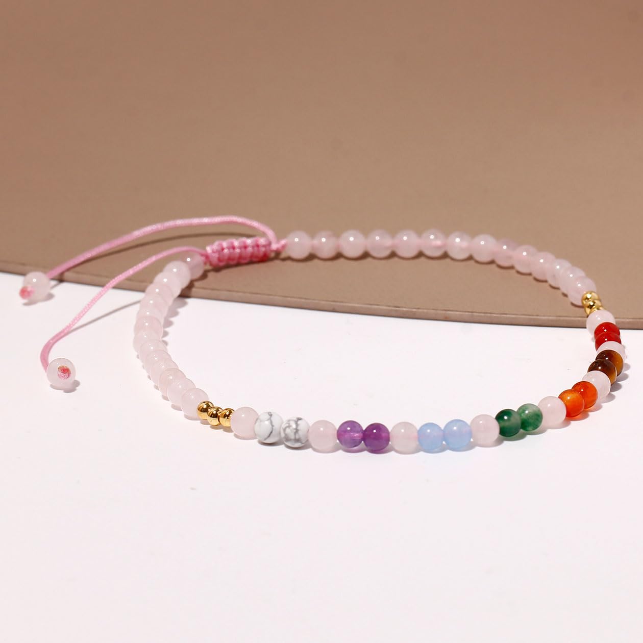 Reiki 7 Chakra Meditazione della Caviglia in Perline Yoga Braccialetti alla Caviglia Colorati per Donne bilanciano Gioielli a Piede Spiaggia Regolabili