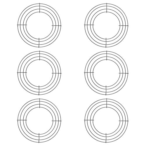 Mormchlots 6pcs Wreath Frame Metal Wreath Form Dark Green Wire Rings DIY Round Wreaths for Crafts & Floral Decorations on Weddings/Christmas Home Party Celebrations8inch