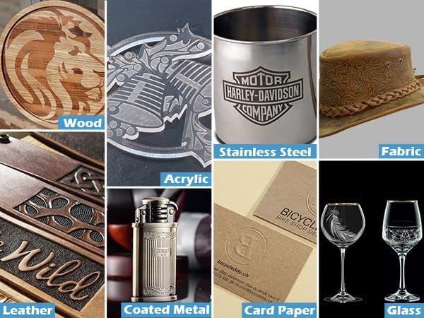Examples of materials compatible with laser engraving
