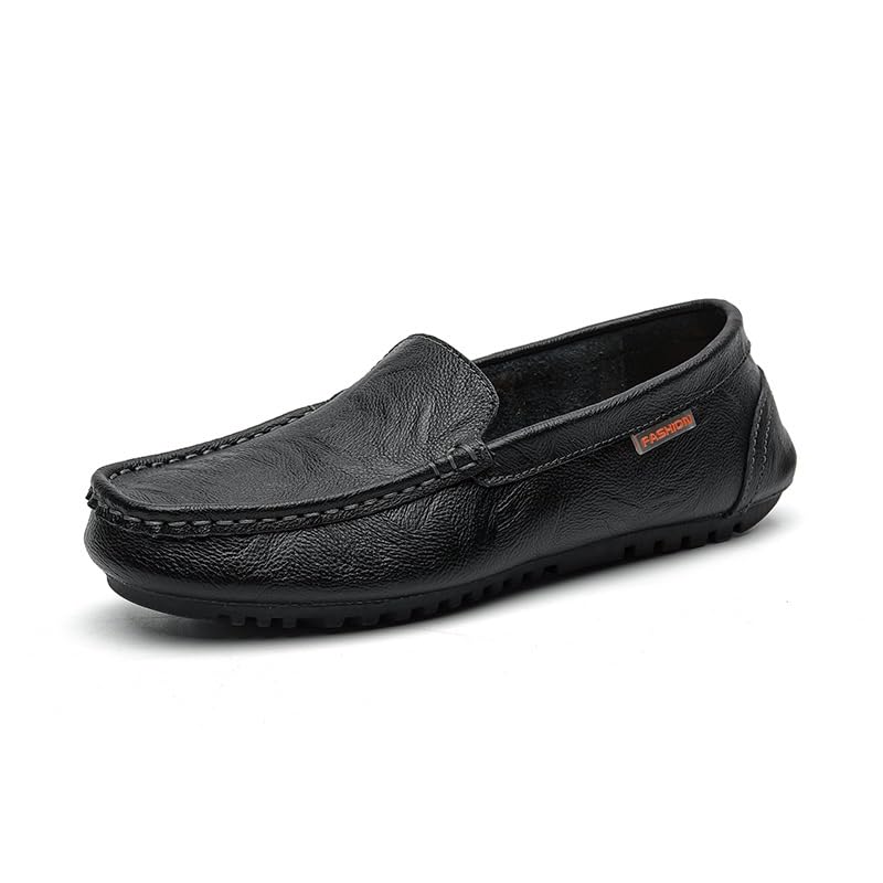 Men's Loafers Square Toe Faux Leather Moccasins Loafer Shoes Lightweight Flat Heel Flexible Wedding Slip-ons