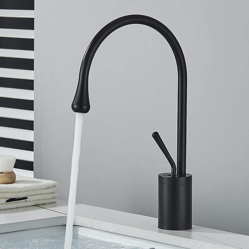 Robinet de lavabo moderne en laiton avec mitigeur eau chaude et froide et rotation 360