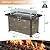 Vicluke 44 Inch Aluminum Propane Fire Pit Table w/Faux Ledgestone, Hand-Painted Table Top, 50,000 BTU Fire Table w/CSA Certification,Wind Guard,Waterproof Cover for Outdoor,Patio,Christmas (Gray)