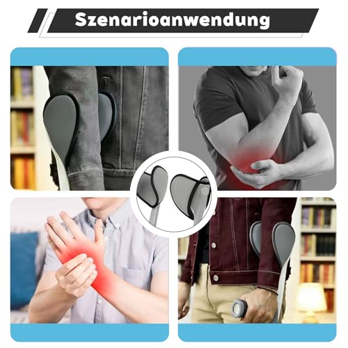 Polster für Gehstützen & Krücken - Universal Gehhilfe Zubehör aus weichem Samt gegen Reibung & Druck - Unterarmgehstützen Pads Set für Ellenbogen & Handgriff (Grau, 2er-Set (Unterarm-Pads))
