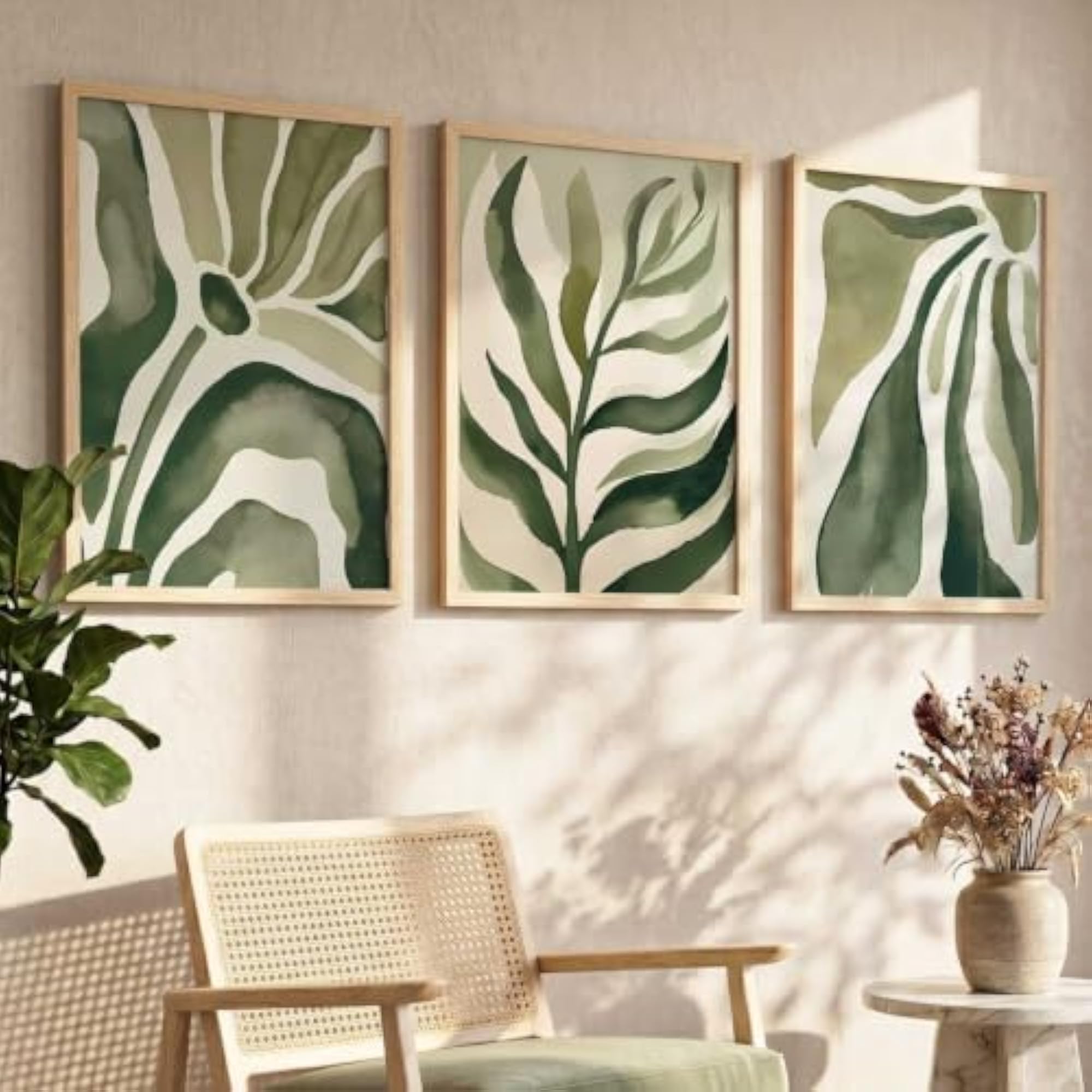 Floral Aesthetic Painting with Frame for Home Decor